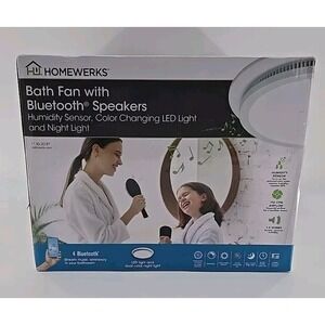 Homewerks Decorative 110CFM Ceiling Mount‎ Bluetooth Stereo Speakers Bathroom